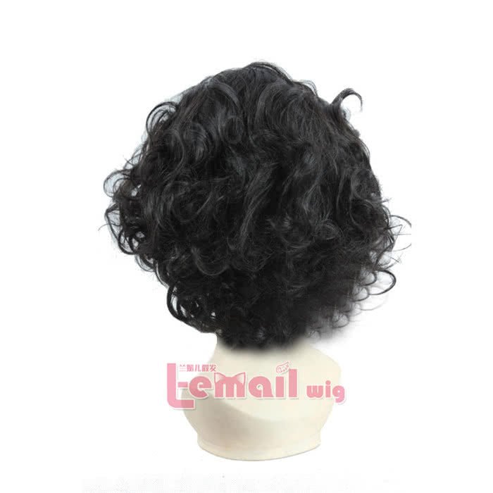 35cm Short John Snow Curly Black Cosplay Wigs - lemailwigs