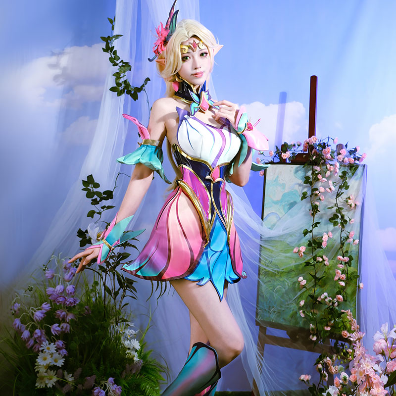 【48HR SHIP】L-email Wig LOL League Of Legends Faerie Court Lux Cosplay Costume