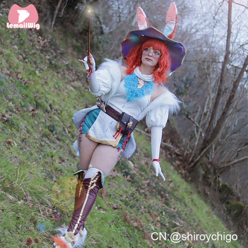 【48HR SHIP】 LOL League of Legends Aurora Christmas Cosplay Costume And Wig Kit