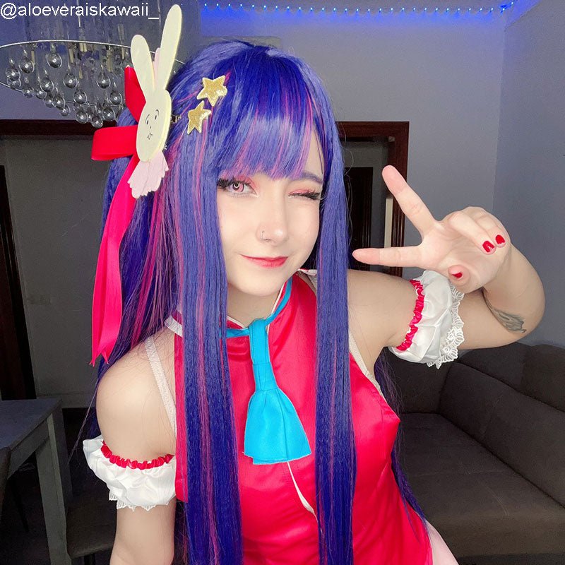 【48HR SHIP】 Oshi no Ko Hoshino Ai Purple Mixed Pink Cosplay Wig