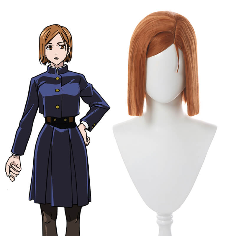 【48HR SHIP】Anime Jujutsu Kaisen Kugisaki Nobara Short Straight Orange Hallowen Cosplay Wigs - lemailwigs