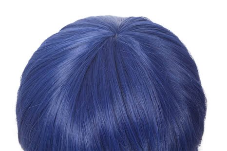 【48HR SHIP】Anime Medium Long Dark Blue Synthetic Hair Straight Cosplay Wigs - lemailwigs