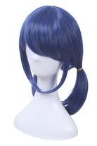 【48HR SHIP】Anime Medium Long Dark Blue Synthetic Hair Straight Cosplay Wigs - lemailwigs