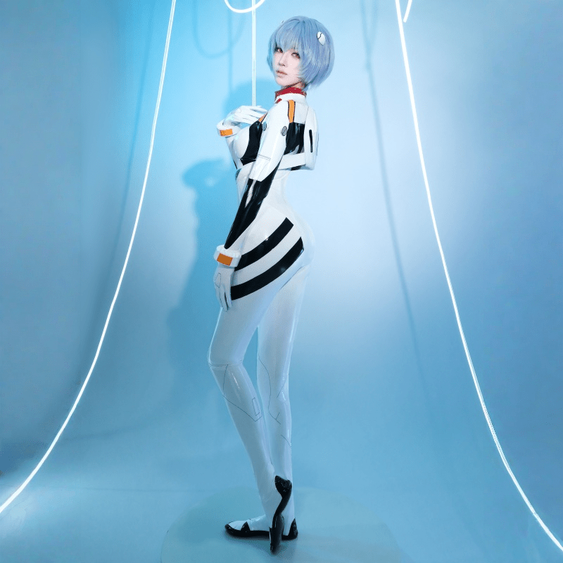 【48HR SHIP】L - email Wig Anime EVA Ayanami Rei Bodysuit Combat Cosplay Costume - lemailwigs