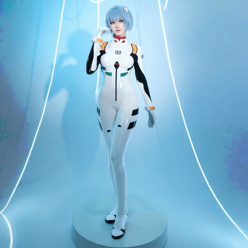 【48HR SHIP】L - email Wig Anime EVA Ayanami Rei Bodysuit Combat Cosplay Costume - lemailwigs