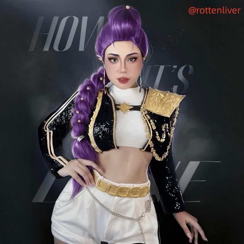 【48HR SHIP】L - email Wig Anime Movie Kpop Demon Hunter Songs Rumi Purple 100cm Long Braid Stage Cosplay Wig Group Idol - lemailwigs