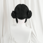 【48HR SHIP】L - email Wig Anime Movie Kpop Demon Hunter Zoey Short Black Hair Double Buns Stage Cosplay Wig Group Idol - lemailwigs