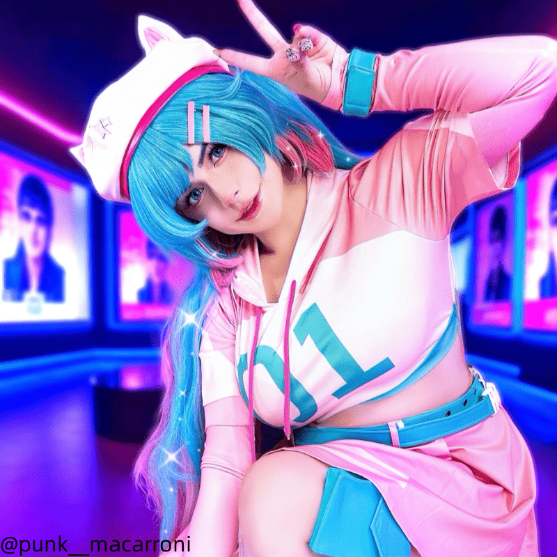 【48HR SHIP】L - email Wig Exclusive Fortnite Neko Hatsune Miku Pink Cosplay Costume - lemailwigs