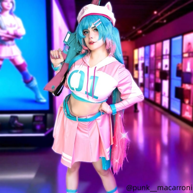 【48HR SHIP】L - email Wig Exclusive Fortnite Neko Hatsune Miku Pink Cosplay Costume - lemailwigs