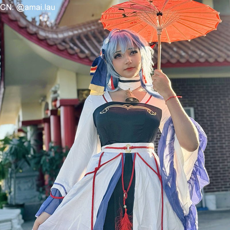 【48HR SHIP】L - email Wig Genshin Impact Ganyu Hanfu Cosplay Costume - lemailwigs
