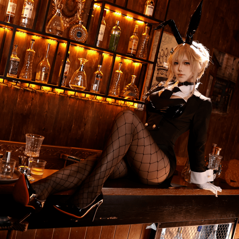 【48HR SHIP】L - email Wig Goddess of Victory: Nikke Ade: Agent Bunny Bobysuit Cosplay Costume - lemailwigs