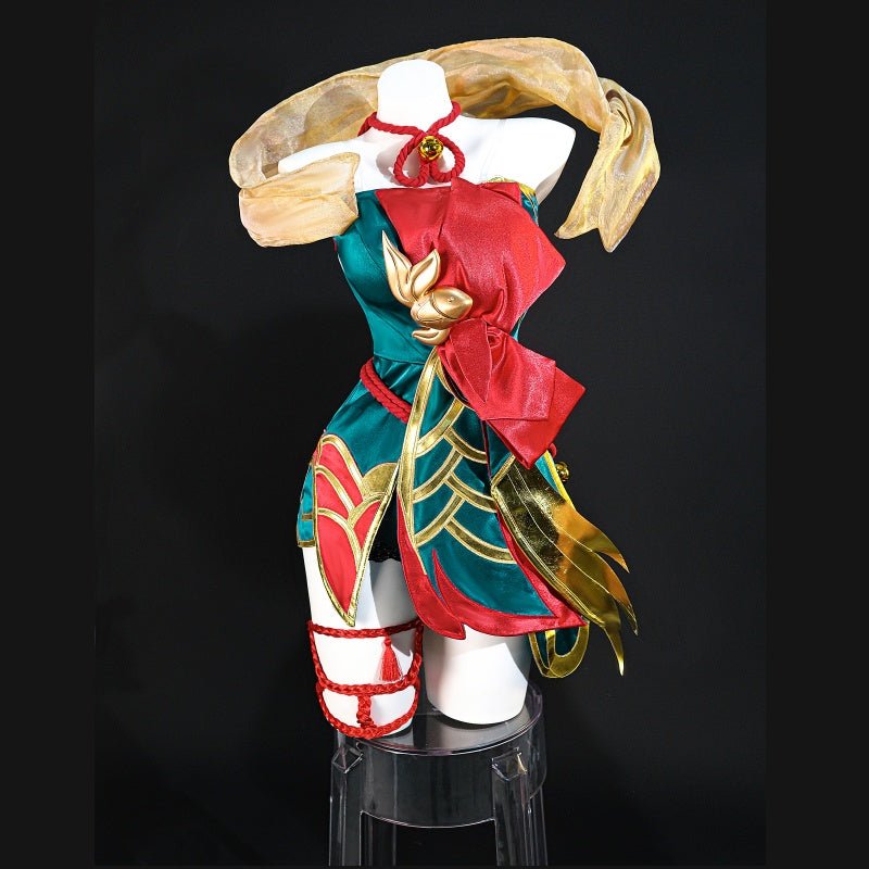 L - email Wig League of Legends After Hours Spirit Blossom Springs Ahri Cosplay Costume And Wig Full Set - lemailwigs