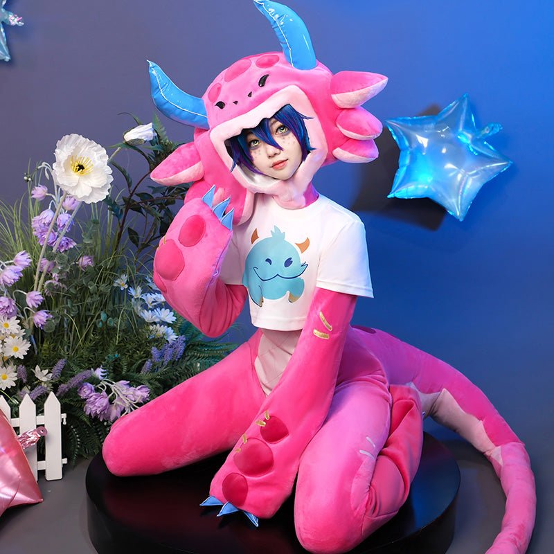【48HR SHIP】L - email Wig League of Legends Cosplayer Neeko Cosplay Outfit - lemailwigs