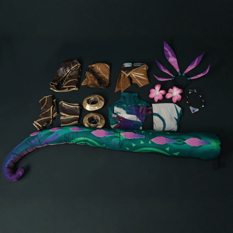 【48HR SHIP】L - email Wig League Of Legends Neeko the Curious Chameleon Cosplay Costume - lemailwigs