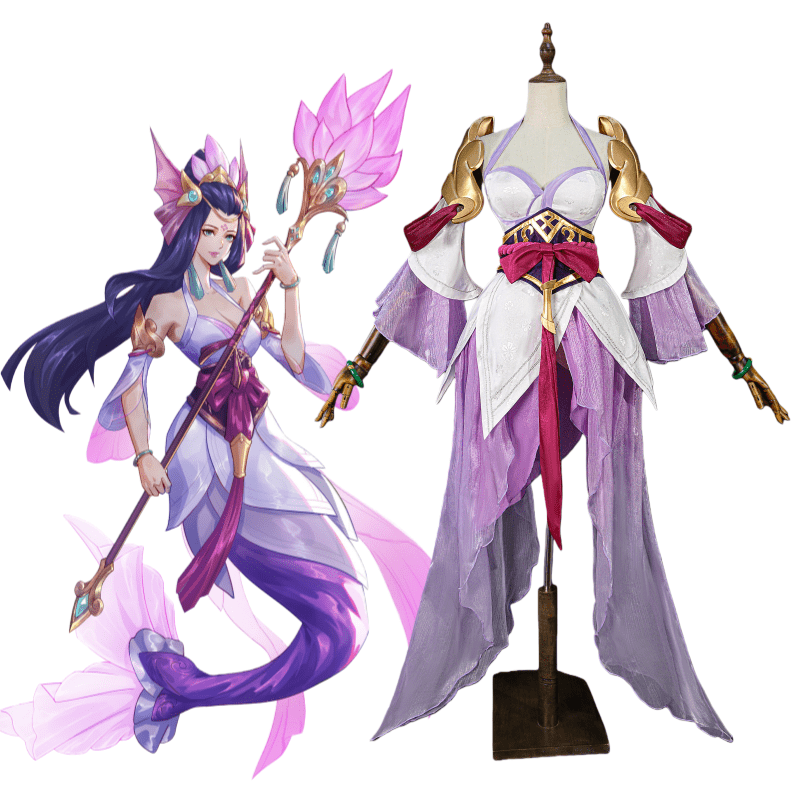 【48HR SHIP】L - email Wig League of Legends Splendid Staff Nami Cosplay Costume - lemailwigs