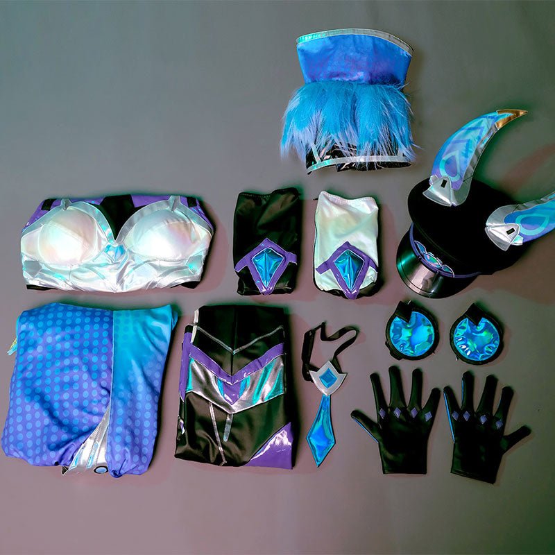 【48HR SHIP】L - email Wig LOL Battle Bat Xayah Cosplay Costume Costume - lemailwigs