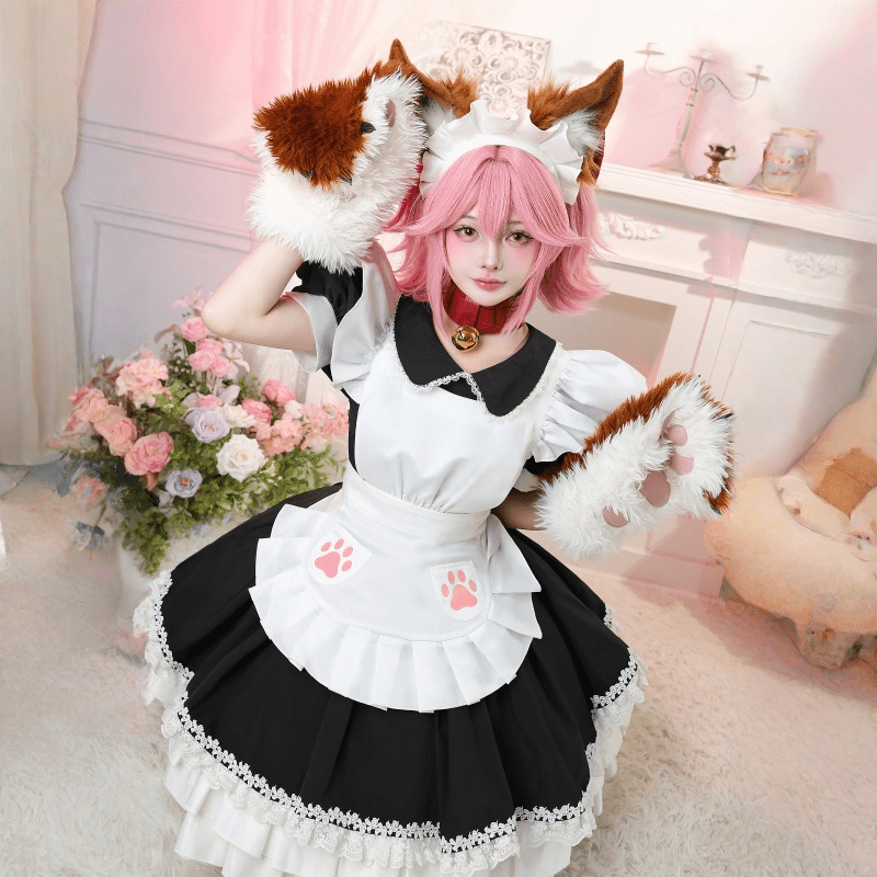 【48HR SHIP】L - email Wig Tamamo Cat Cosplay Costume And Wig Full Set - lemailwigs