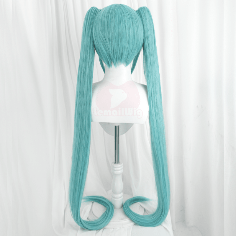 【48HR SHIP】Lemailwig Hatsune Miku Green Double Ponytail Blue 110cm Long Cosplay Wig - lemailwigs