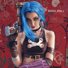 【48HR SHIP】Lemailwig LOL Jinx 130cm Long Blue Color Straight Cosplay Wig - lemailwigs