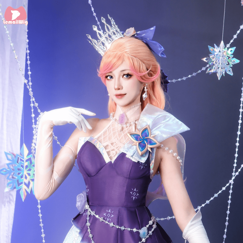 【48HR SHIP】LOL Prestige Crystal Rose Lux Cosplay Wig - lemailwigs