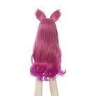 【48HR SHIP】LOL Spirit Blossom Ahri Long Curly Pink Gradient Cosplay Wigs With Ears - lemailwigs