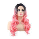 60cm Long Classic Curly Black Gradient Brown Pink Grey Charms Fashion Wigs - lemailwigs