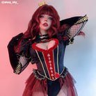 60cm Long Curly Dark Red Fashion Lolita Cosplay Wig - lemailwigs