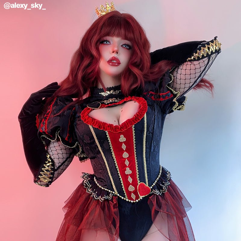 60cm Long Curly Dark Red Fashion Lolita Cosplay Wig - lemailwigs