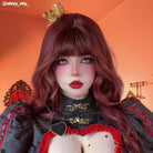 60cm Long Curly Dark Red Fashion Lolita Cosplay Wig - lemailwigs
