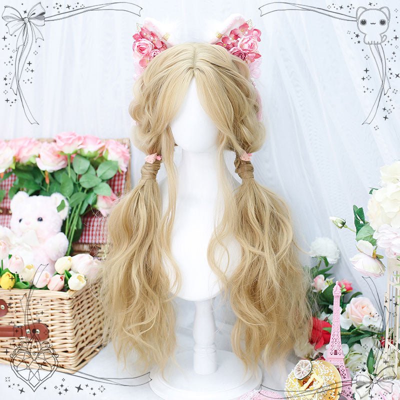 70cm Cute Long Curly Blonde Lolita Wig - lemailwigs