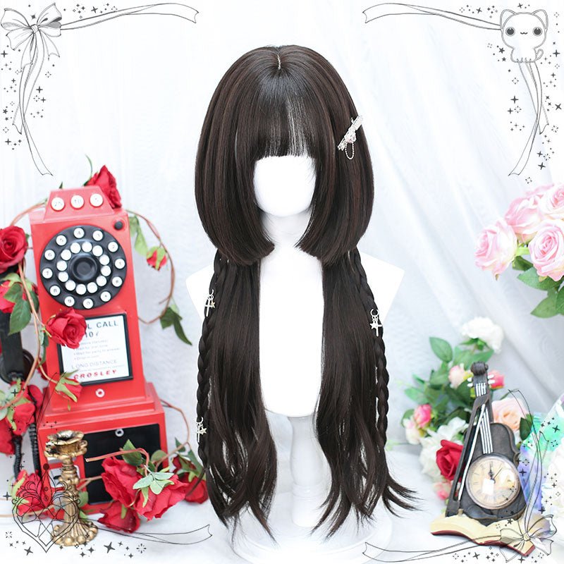 70cm Long Straight Brown jellyfishes Lolita Cosplay Wig - lemailwigs