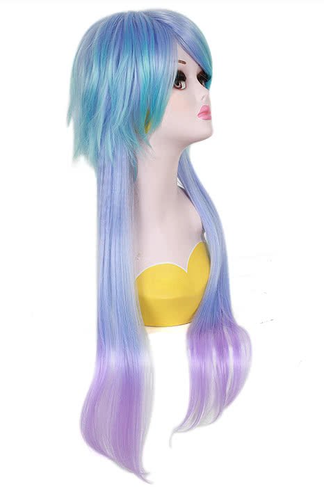 70cm Mixed Color Lolita Wigs Straight Fade Cosplay Hair - lemailwigs