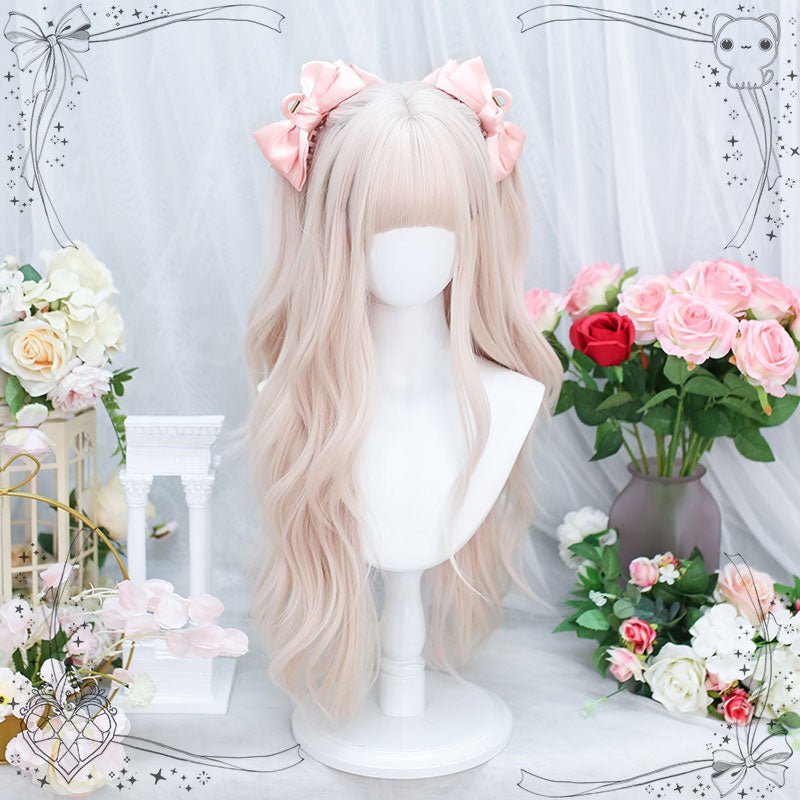 75cm Light Pink Long Curly Lolita Wig - lemailwigs