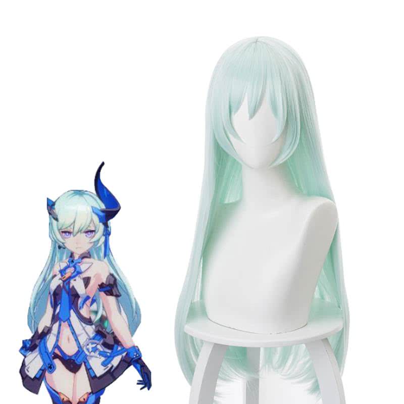 80cm Honkai Impact 3 Liliya Olenyeva Peppermint Green Cosplay Wigs Long Straight - lemailwigs
