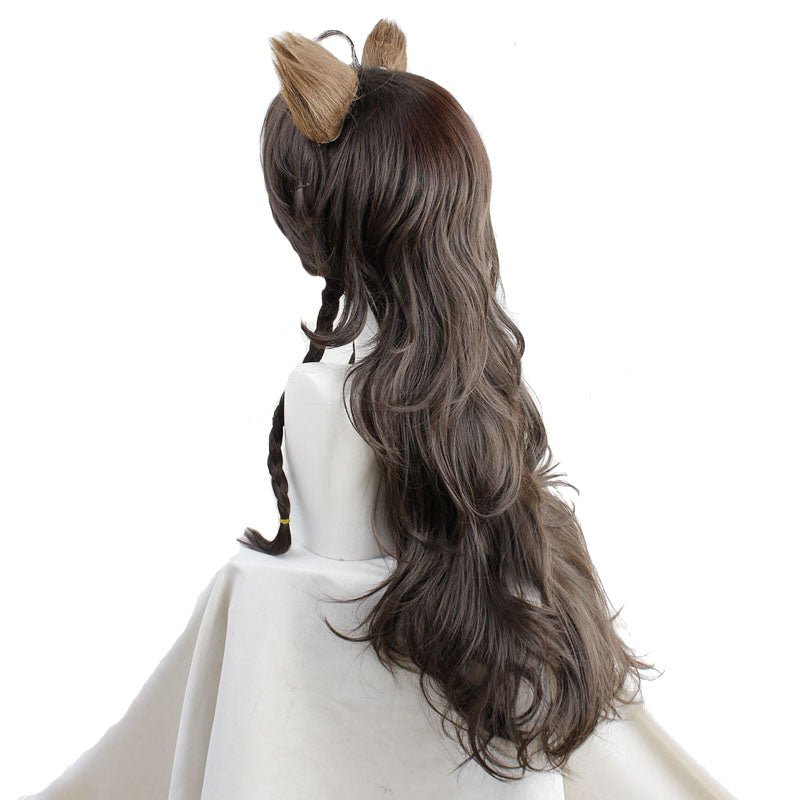 80cm Twisted Wonderland Leona Kingscholar Brown curly Cosplay Wigs - lemailwigs