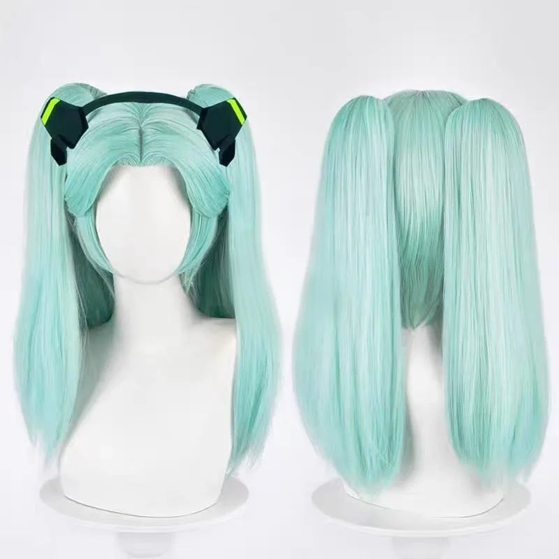 Cyberpunk Edgerunners Rebecca Light Green Cosplay Wigs