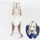 GenshinImpactNingguangLongStraightBlondeCosplayWigsWithBow_2