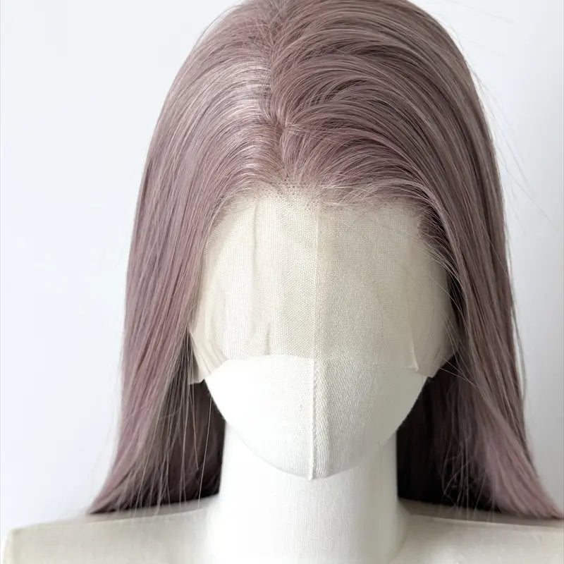 L-email Wig 80cm Dusty Milk Tea Pink Front Lace Wig