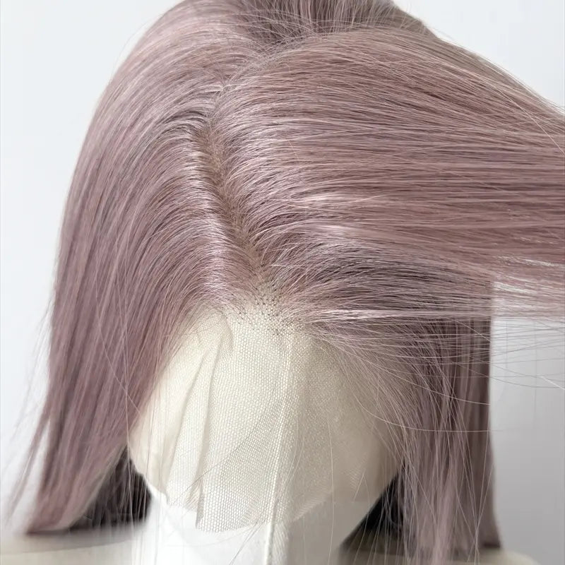 L-email Wig 80cm Dusty Milk Tea Pink Front Lace Wig