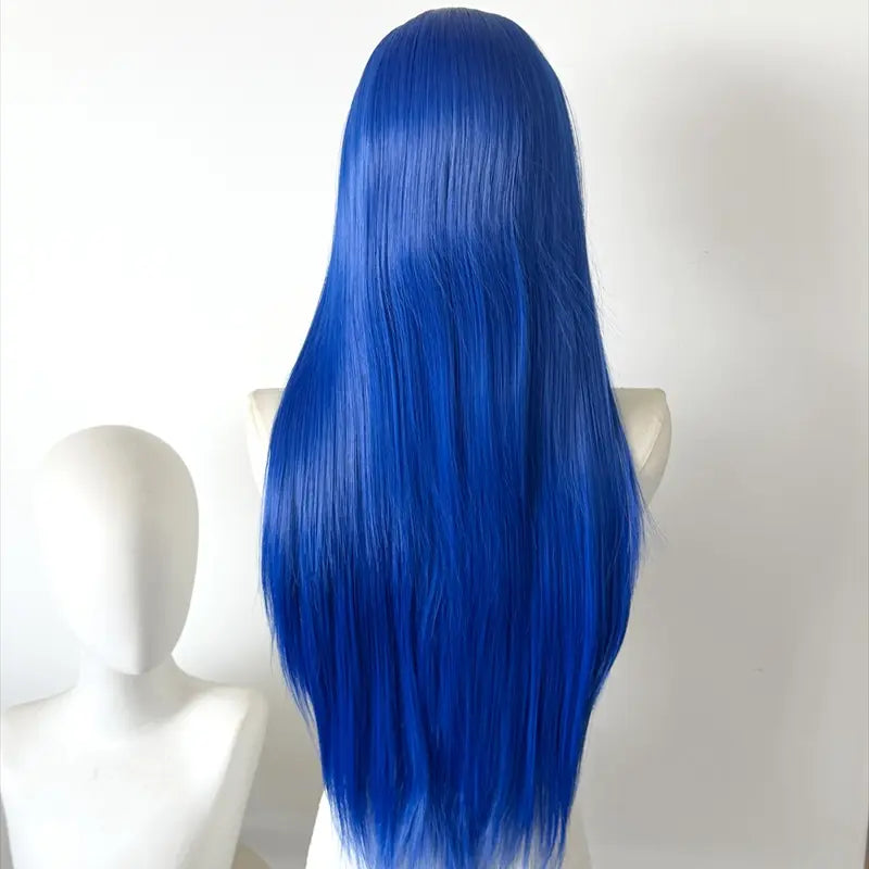 L-email Wig 80cm Klein Blue Front Lace Cosplay Wig