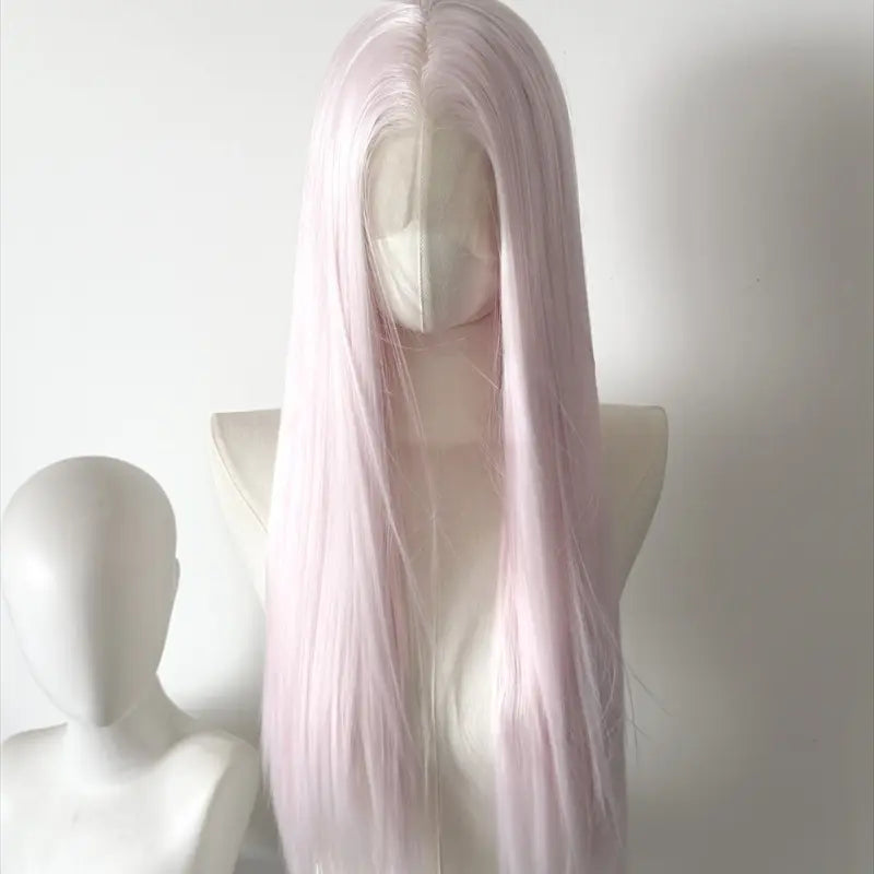 L-email Wig 80cm Pale Cream Pink Large Front Lace Wig