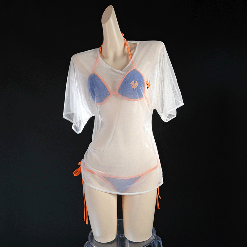 L-email Wig FGO Tamamo No Mae Swimsuit Sexy Bikini Cosplay Costume