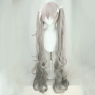 L-email Wig Hatsune Miku 25ji 105cm Mixed Gray Ponytail Cosplay Wig