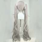L-email Wig Hatsune Miku 25ji 105cm Mixed Gray Ponytail Cosplay Wig