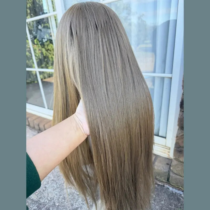 L-email Wig Hazelnut Gray Brown Full Lace Wig