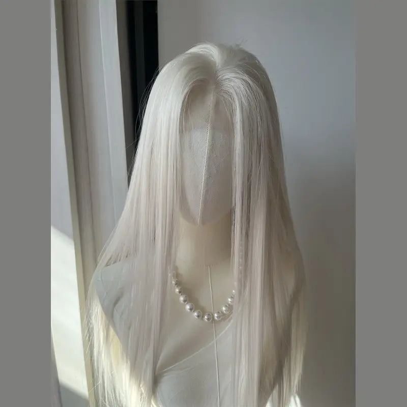 L-email Wig Ivory Platinum 13×6 Lace Wig with Hand-Tied Nape for High Ponytails