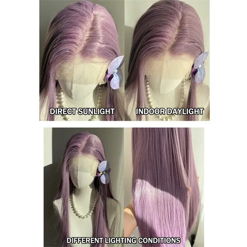L-email Wig Muted Mauve 13×6 Lace Wig with Hand-Tied Nape