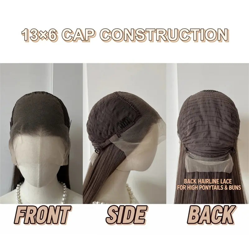 L-email Wig Muted Mauve 13×6 Lace Wig with Hand-Tied Nape