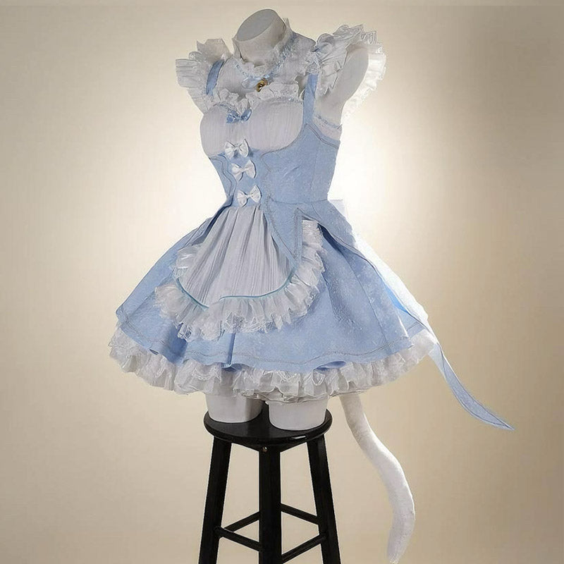 L-email Wig Re:Zero Rem Ram Maid Dress Cosplay Costume