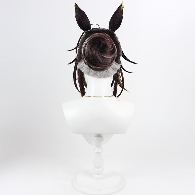 L-email Wig Umamusume: Pretty Derby Dream Journey Brown Mixed Cosplay Wig Ears Tail